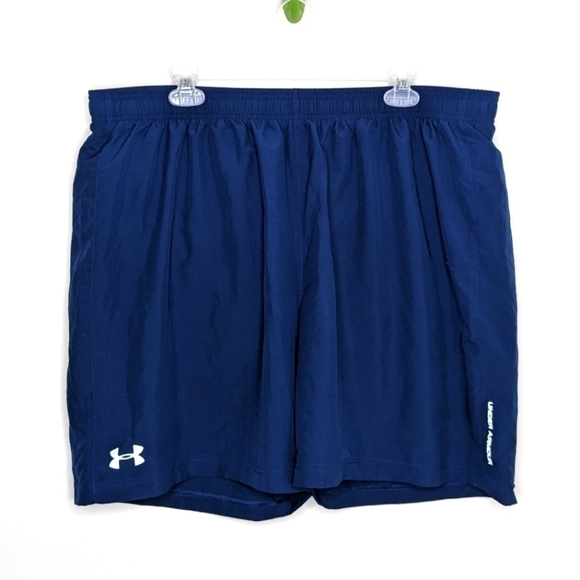 Under Armour Navy Athletic Fitted Heatgear Shorts 2XL XXL - Picture 1 of 3